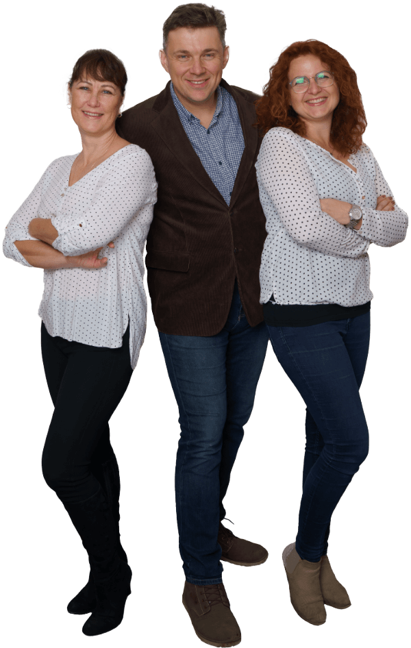 Tři členové týmu kanceláře Moravika